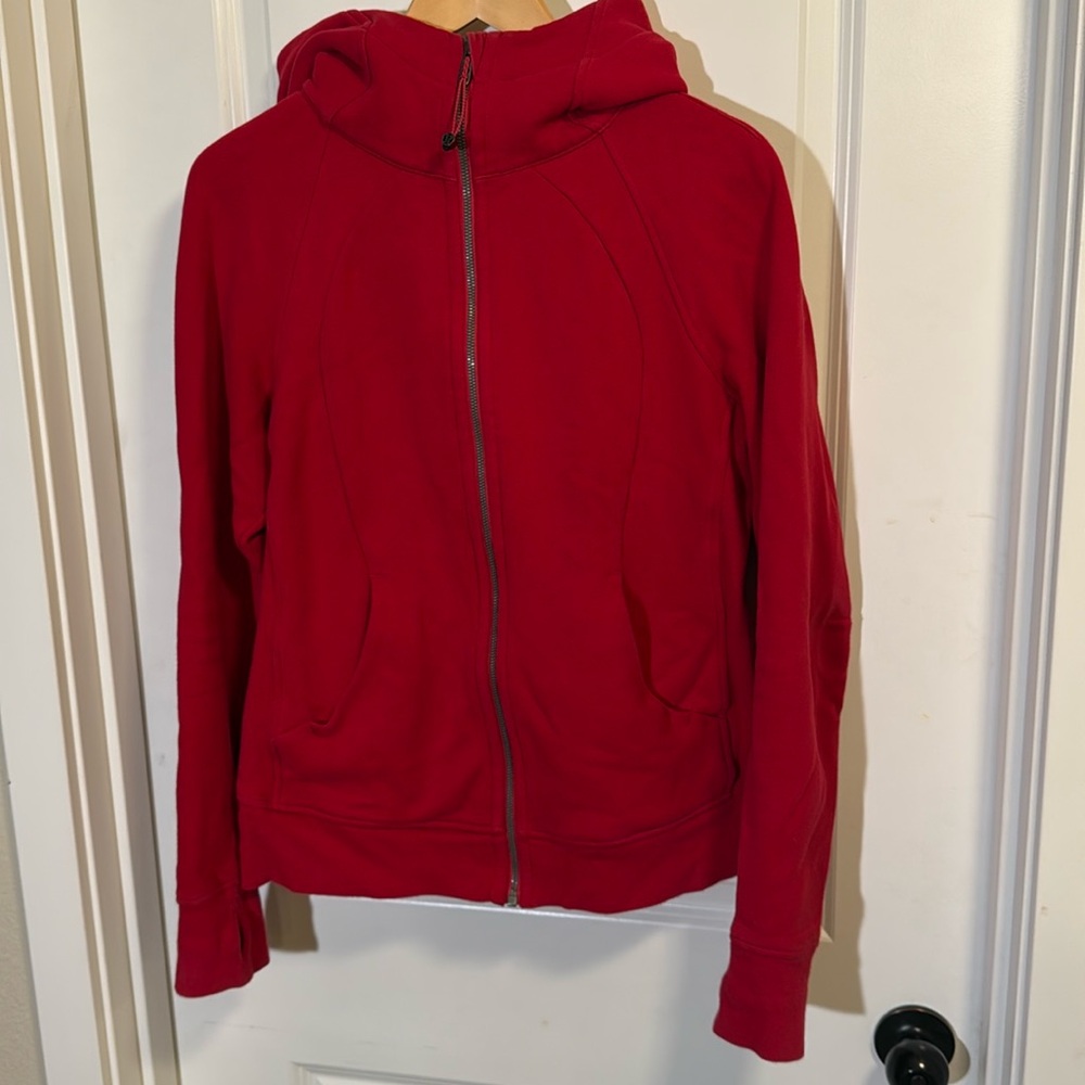 Red lululemon scuba hoodie